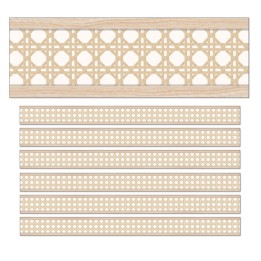 Carson Dellosa Education True to You Woven Cane Straight Bulletin Board Borders, 36 Feet Per Pack, 6 Packs