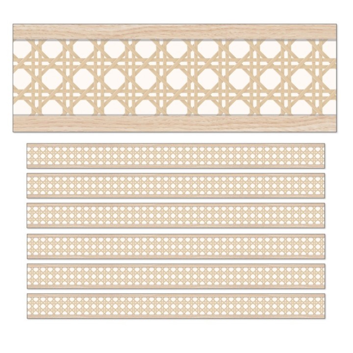 Carson Dellosa Education True to You Woven Cane Straight Bulletin Board Borders, 36 Feet Per Pack, 6 Packs