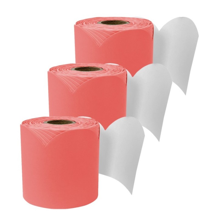 Carson Dellosa Education Rolled Scalloped Bulletin Board Border, Salmon, 65 Feet, Pack of 3