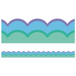 Carson Dellosa Education Happily Ever Elementary Retro Remix Cool Waves Scalloped Bulletin Board Borders, 39 Feet