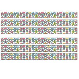 Carson Dellosa Education Happily Ever Elementary Retro Remix Flowers Straight Bulletin Board Borders, 36 Feet Per Pack, 6 Packs