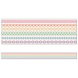 Carson Dellosa Education Crafty and Cool Rainbow Stitched Straight Bulletin Board Borders, 36 Feet
