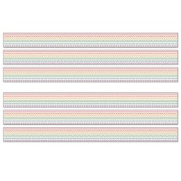 Carson Dellosa Education Crafty and Cool Rainbow Stitched Straight Bulletin Board Borders, 36 Feet Per Pack, 6 Packs