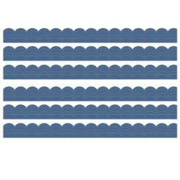 Carson Dellosa Education Crafty and Cool Denim Scalloped Bulletin Board Borders, 39 Feet Per Pack, 6 Packs