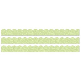 Carson Dellosa Education Crafty and Cool Light Green with Dots Scalloped Bulletin Board Borders, 39 Feet Per Pack, 3 Packs