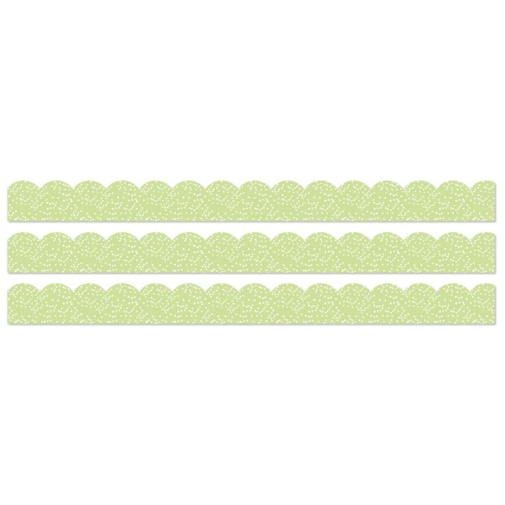 Carson Dellosa Education Crafty and Cool Light Green with Dots Scalloped Bulletin Board Borders, 39 Feet Per Pack, 3 Packs