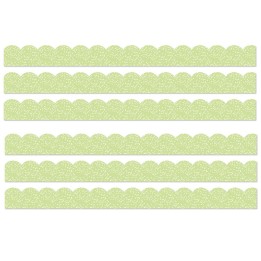 Carson Dellosa Education Crafty and Cool Light Green with Dots Scalloped Bulletin Board Borders, 39 Feet Per Pack, 6 Packs