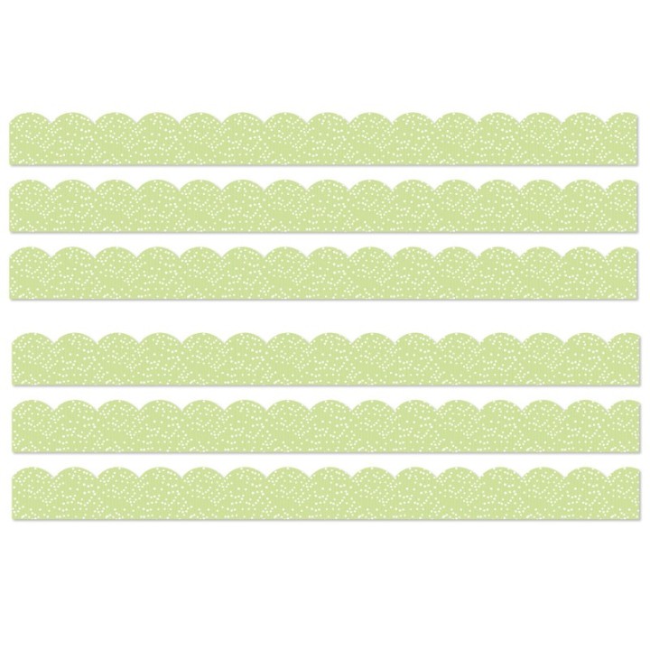 Carson Dellosa Education Crafty and Cool Light Green with Dots Scalloped Bulletin Board Borders, 39 Feet Per Pack, 6 Packs