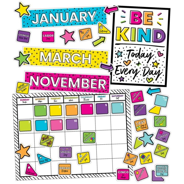 Carson Dellosa Education Kind Vibes Calendar Bulletin Board Set