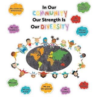 Carson Dellosa Education All Are Welcome Our Strength Is Our Diversity Bulletin Board Set