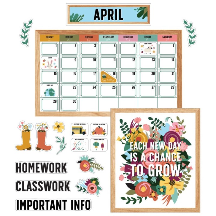 Carson Dellosa Education Grow Together Calendar Bulletin Board Set