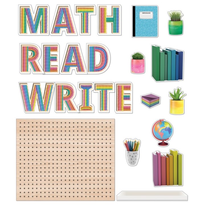 Happily Ever Elementary Creatively Inspired Subject Pegboards Bulletin Board Set