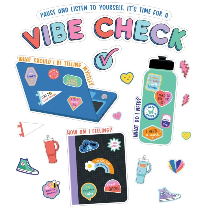 Carson Dellosa Education We Stick Together Vibe Check Bulletin Board Set