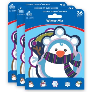 Carson Dellosa Education Winter Mix Cut-Outs, 36 Per Pack, 3 Packs