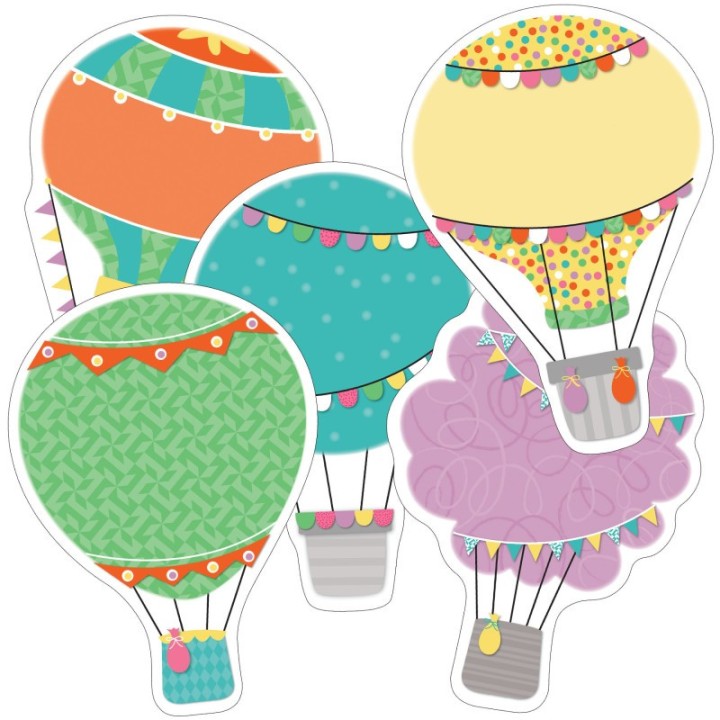 Carson Dellosa Education Up and Away Hot Air Balloons Cut-Outs, Pack of 36