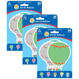 Carson Dellosa Education Up and Away Hot Air Balloons Cut-Outs, 36 Per Pack, 3 Packs