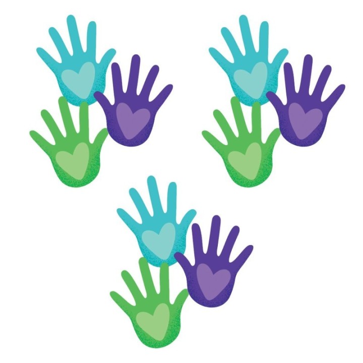 Carson Dellosa Education One World Hands with Hearts Cut-Outs, 36 Per Pack, 3 Packs