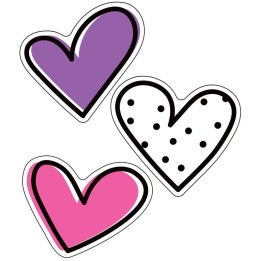 Carson Dellosa Education Kind Vibes Doodle Hearts Cut-Outs, Pack of 36