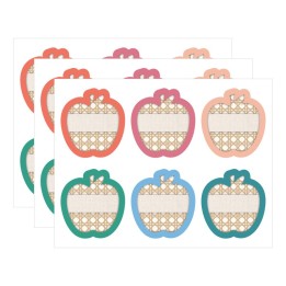 Carson Dellosa Education True to You Boho Apples Cut-Outs, 36 Per Pack, 3 Packs