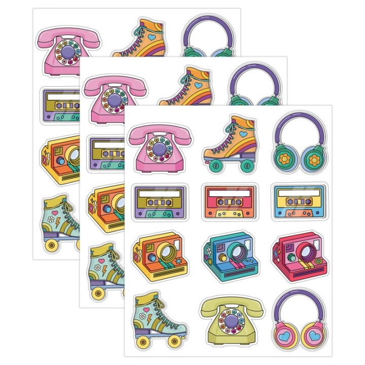 Carson Dellosa Education Retro Remix Cutouts, 36 Per Pack, 3 Packs