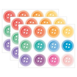 Carson Dellosa Education Crafty and Cool Buttons Cutouts, 36 Per Pack, 3 Packs