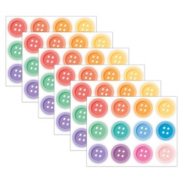 Carson Dellosa Education Crafty and Cool Buttons Cutouts, 36 Per Pack, 6 Packs