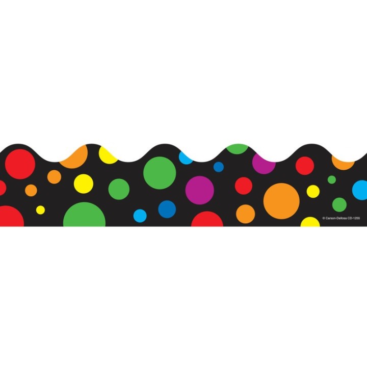 Carson Dellosa Education Big Rainbow Dots Scalloped Border, 39 Feet