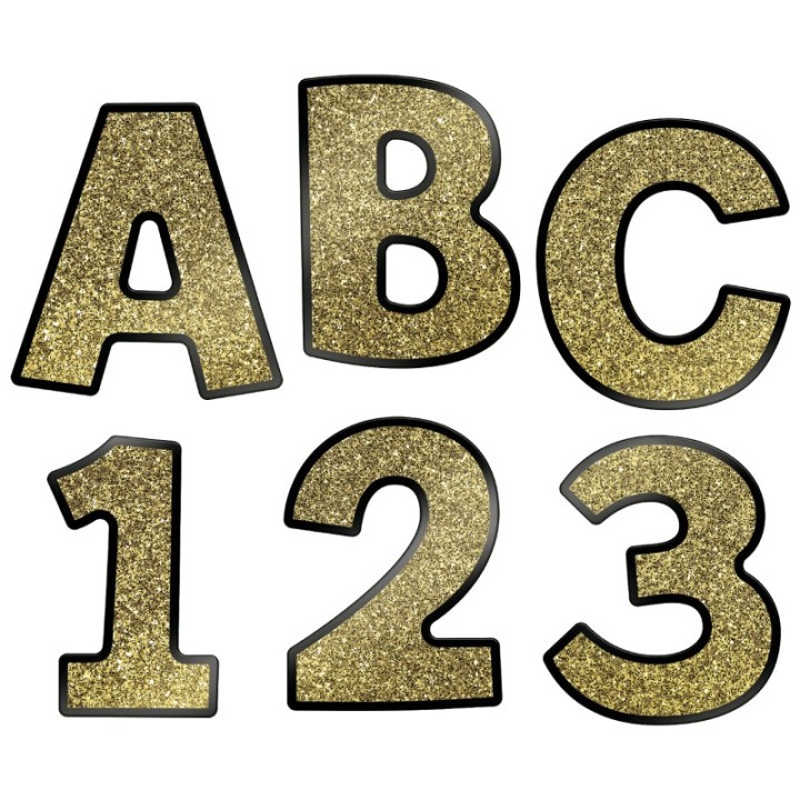 Carson Dellosa Education Sparkle + Shine Gold Glitter Combo Pack EZ Letters