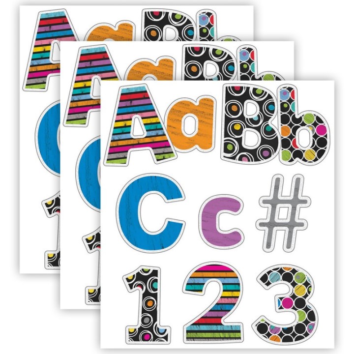 Carson Dellosa Education Colorful Chalkboard Combo Pack EZ Letters, 219 Pieces Per Pack, 3 Packs