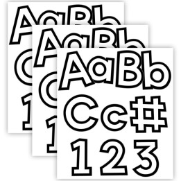 Carson Dellosa Education White with Black Trim Combo Pack EZ Letters, 219 Pieces Per Pack, 3 Packs