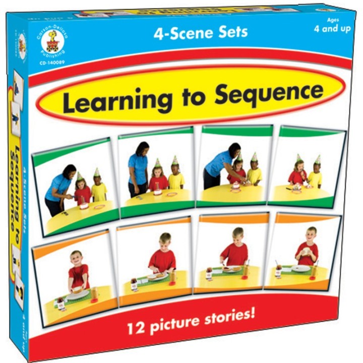 Carson Dellosa Education Learning to Sequence Game, 4-Scene Sets