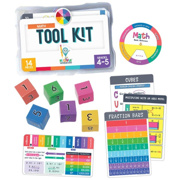 Carson Dellosa Education Be Clever Wherever Math Tool Kit Manipulative, Grade 4-5