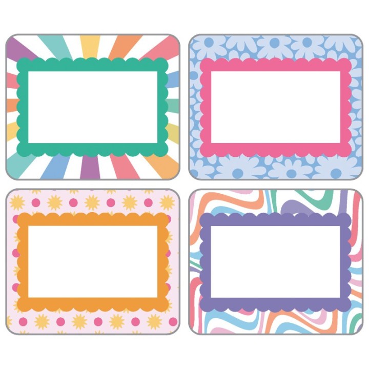 Carson Dellosa Education Retro Remix Name Tags, Pack of 40
