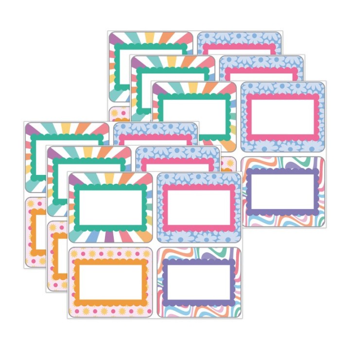 Carson Dellosa Education Retro Remix Name Tags, 40 Per Pack, 6 Packs