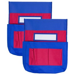 Carson Dellosa Education Chairback Buddy™ Pocket Chart, Blue/Red, Pack of 2