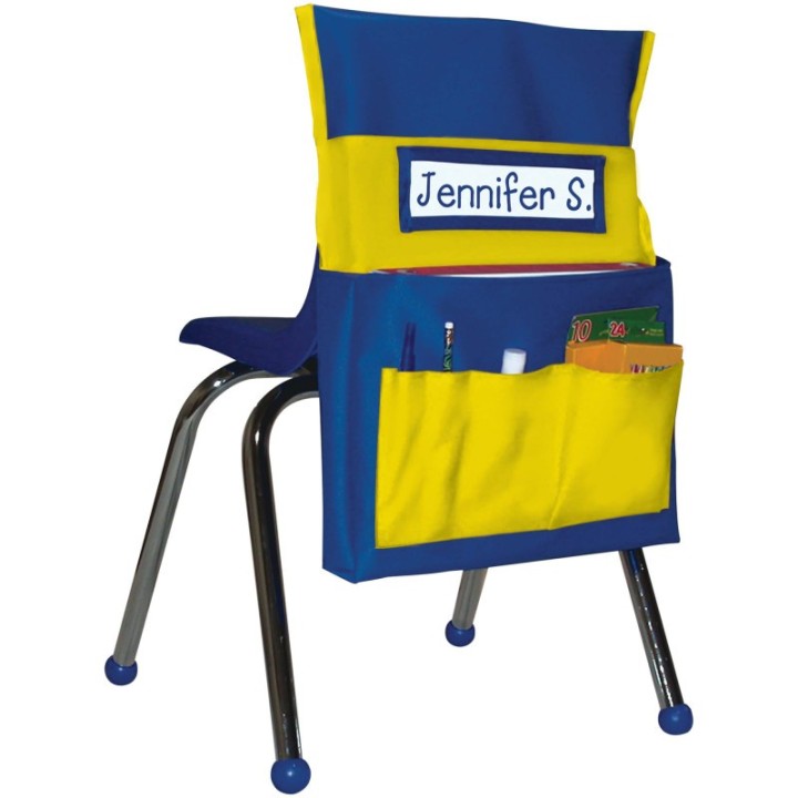 Carson Dellosa Education Chairback Buddy™ Pocket Chart, Blue/Yellow