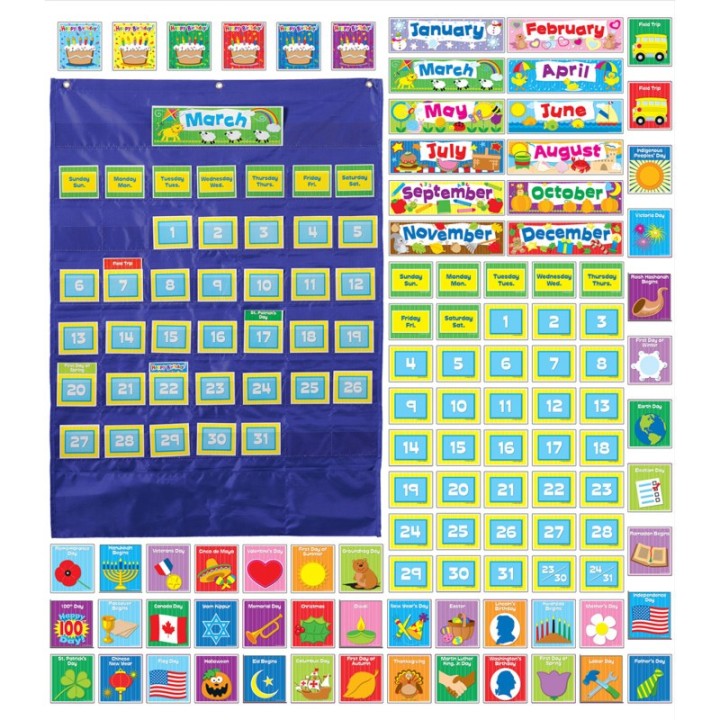 Carson Dellosa Education Deluxe Calendar Pocket Chart