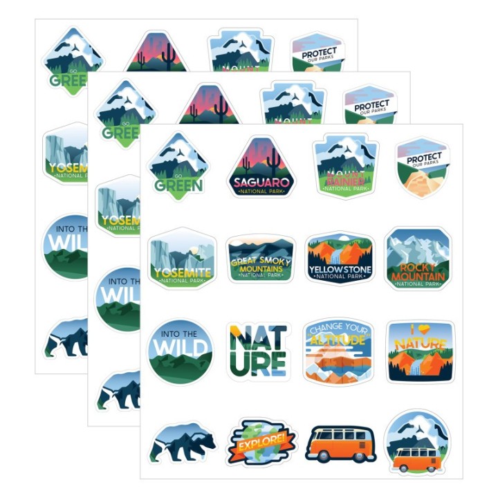 Carson Dellosa Education Adventure Vinyl Stickers, 100 Per Pack, 3 Packs