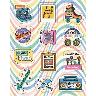 Carson Dellosa Education Happily Ever Elementary Retro Remix Motivators Motivational Stickers, Pack of 72
