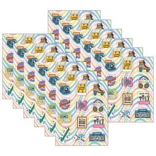 Carson Dellosa Education Happily Ever Elementary Retro Remix Motivators Motivational Stickers, 72 Per Pack, 12 Packs