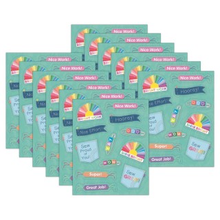 Carson Dellosa Education Crafty and Cool Motivators Motivational Stickers, 72 Per Pack, 12 Packs