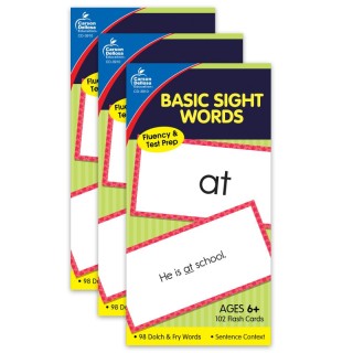 Carson Dellosa Education Basic Sight Words Flash Cards, 3 Packs