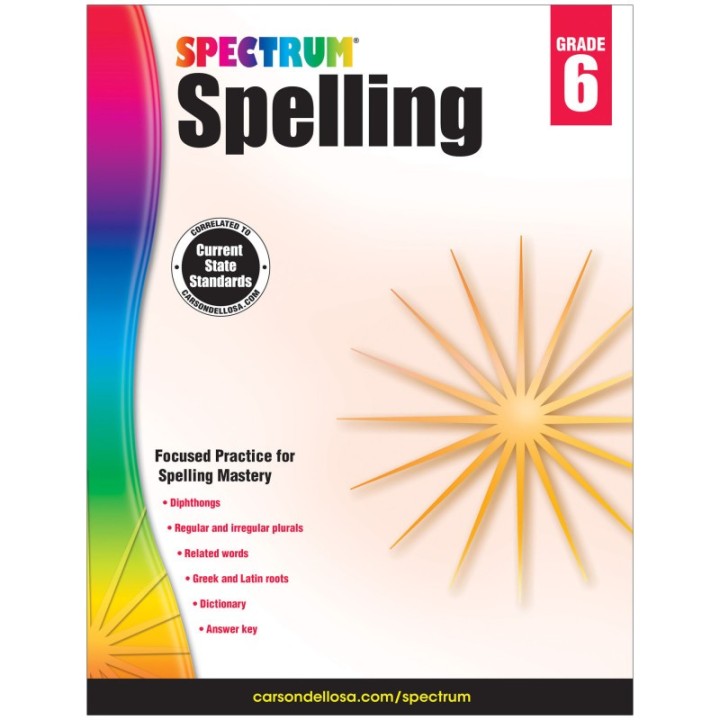 Spectrum® Spelling Workbook, Grade 6, Paperback