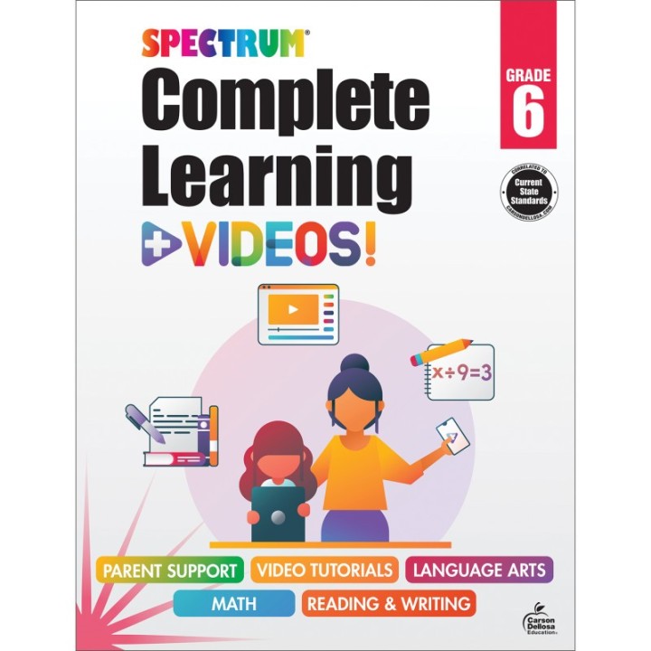 Spectrum® Spectrum Complete Learning + Videos Workbook, Grade 6