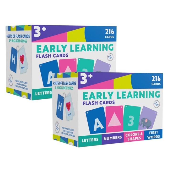 Carson Dellosa Education Early Learning Flash Cards, 4 Per Set, 2 Sets
