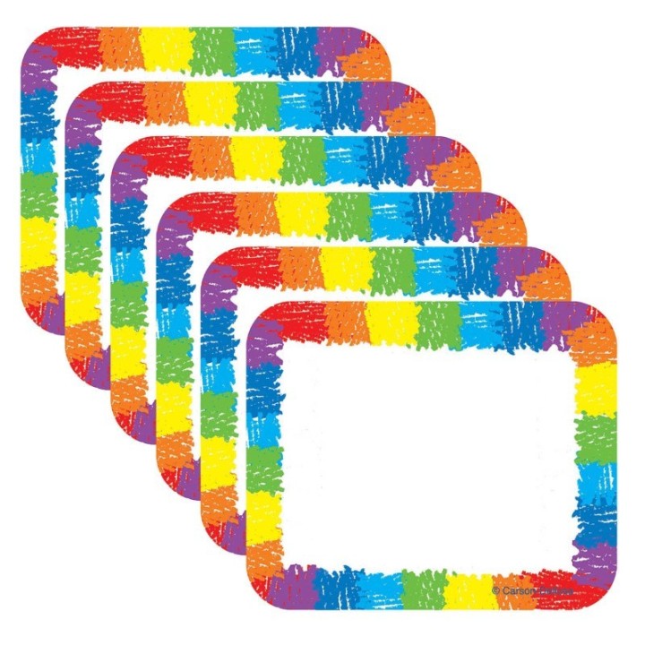 Carson Dellosa Education Name Tags, Rainbow: Kid-Drawn, 40 Per Pack, 6 Packs