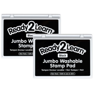 READY 2 LEARN™ Jumbo Washable Stamp Pad - Black - 6.2"L x 4.1"W - Pack of 2