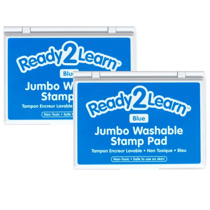 READY 2 LEARN™ Jumbo Washable Stamp Pad - Blue - 6.2"L x 4.1"W - Pack of 2