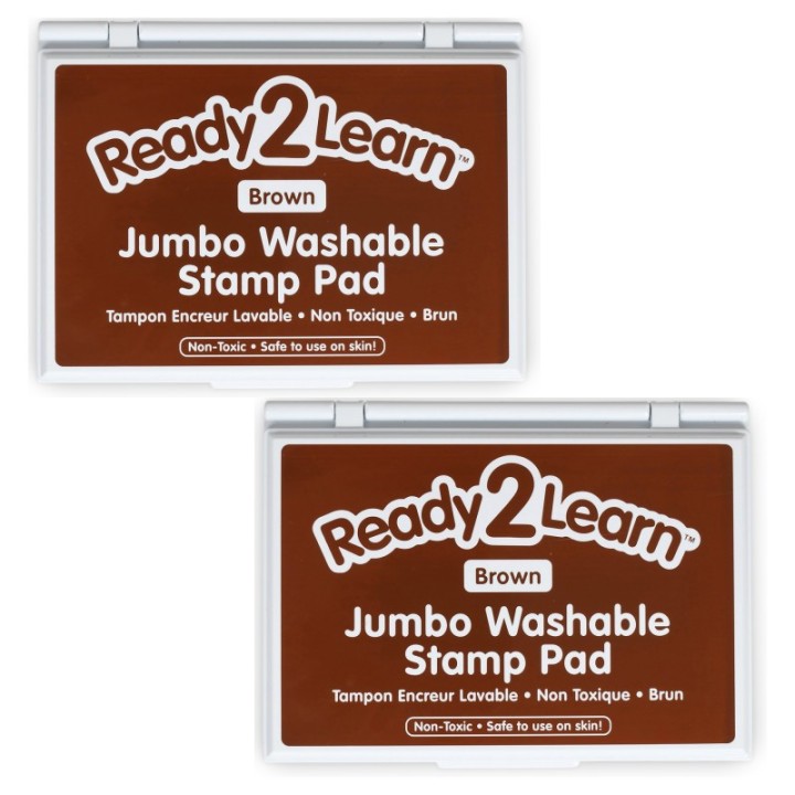 READY 2 LEARN™ Jumbo Washable Stamp Pad - Brown - 6.2"L x 4.1"W - Pack of 2