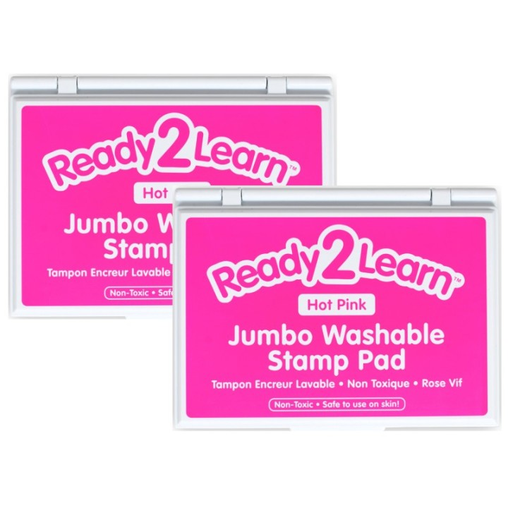 READY 2 LEARN™ Jumbo Washable Stamp Pad - Hot Pink - 6.2"L x 4.1"W - Pack of 2